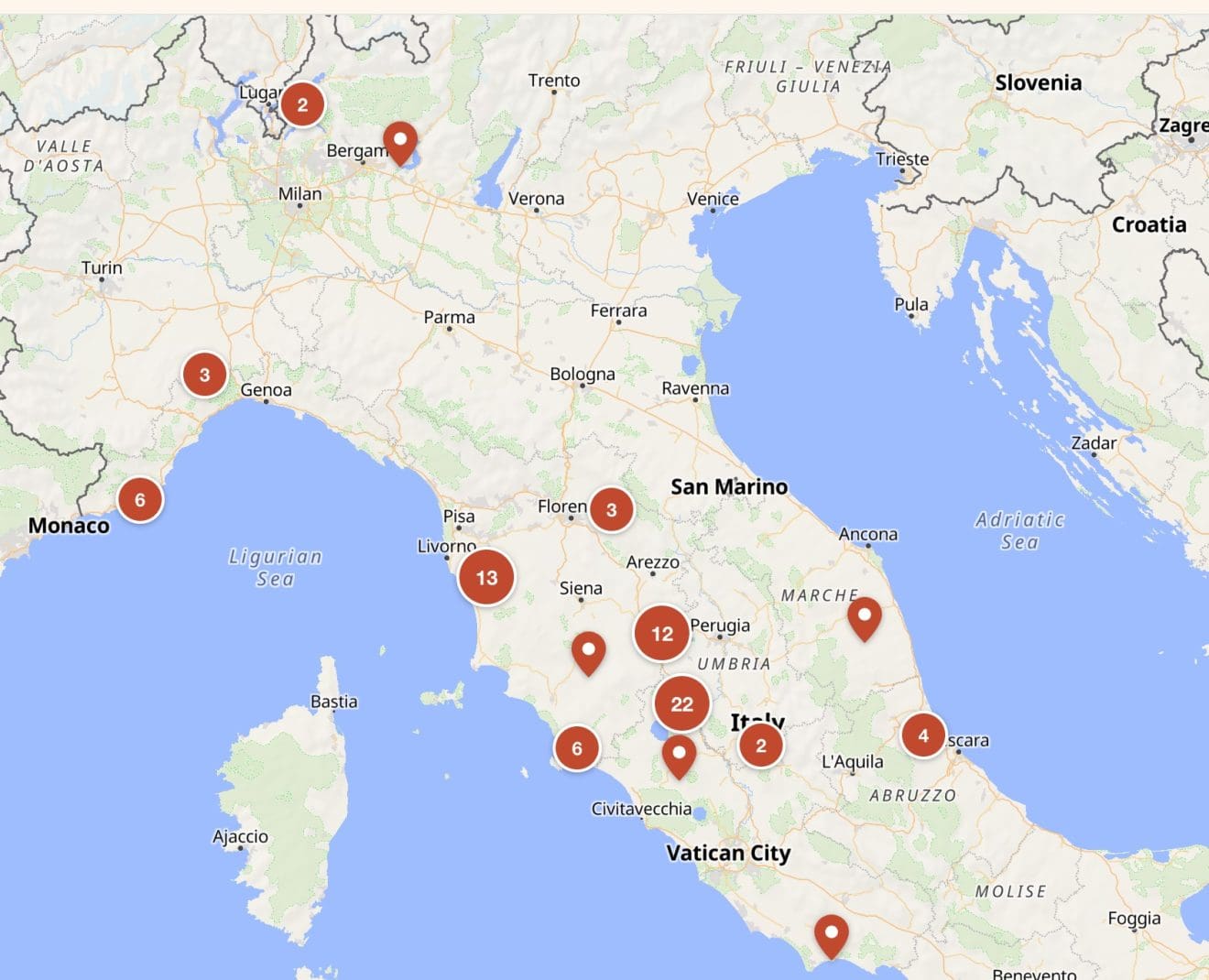 Casa italias boliger satt på kartet